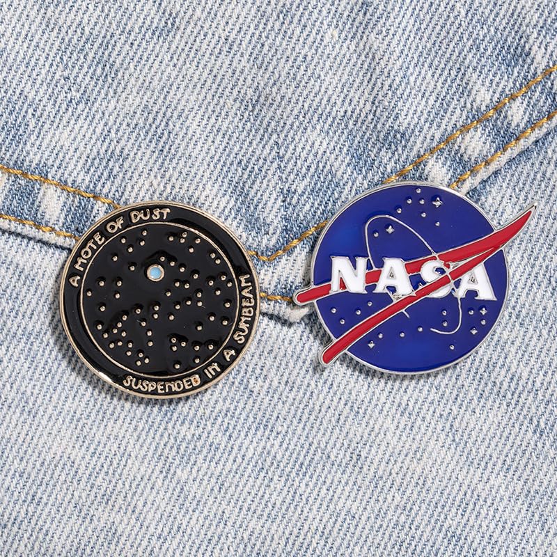 Image of NASA Logo Label Enamel Pin blue Universe Series Starry Sky Badge Brooch For Backpacks Accessories