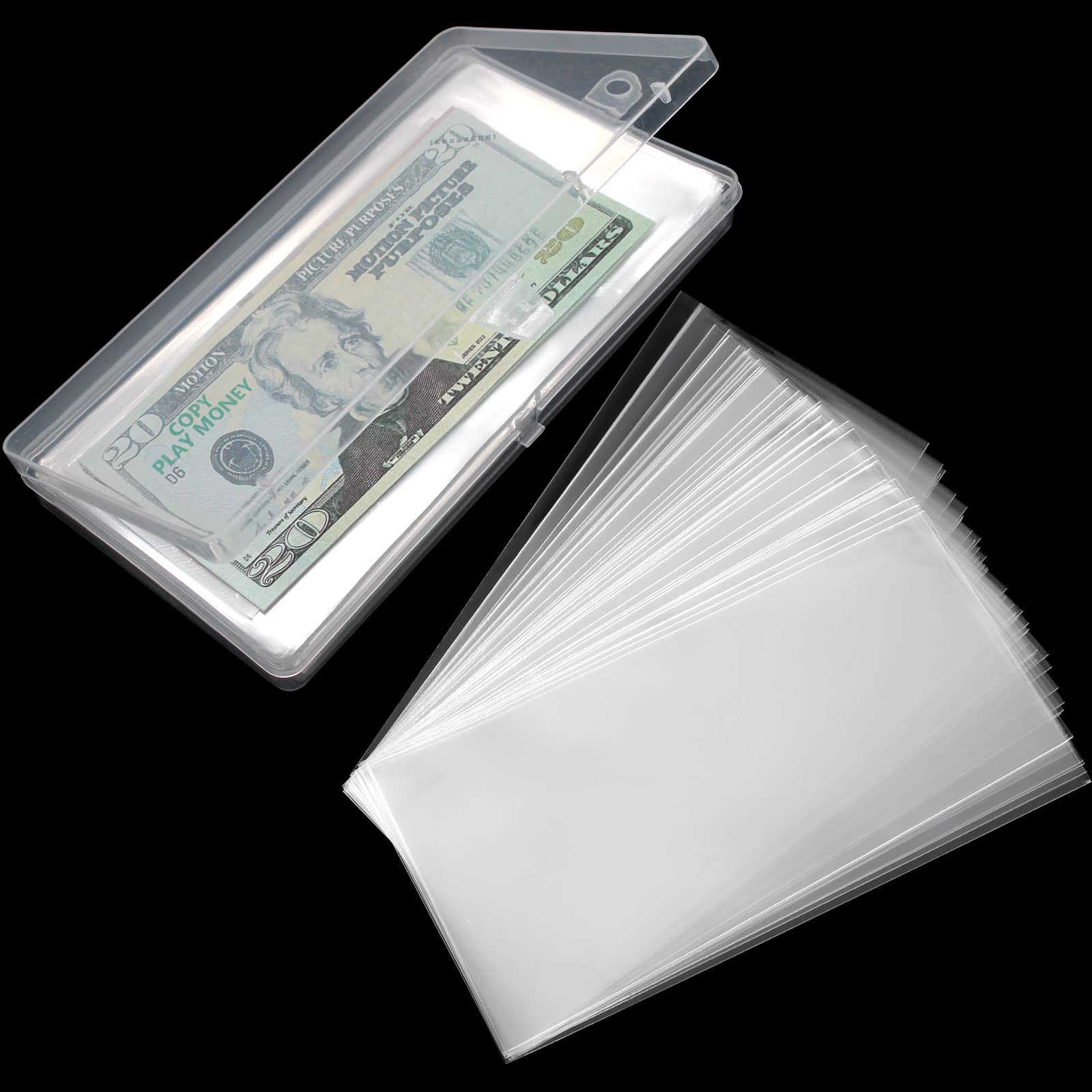 Lot De 3 Boîtes De Rangement Pour Billets De Collection - Plastique ABS Transparent, 15,7x8,1x1,6 Cm - Pour Timbres, Pièces, Billets