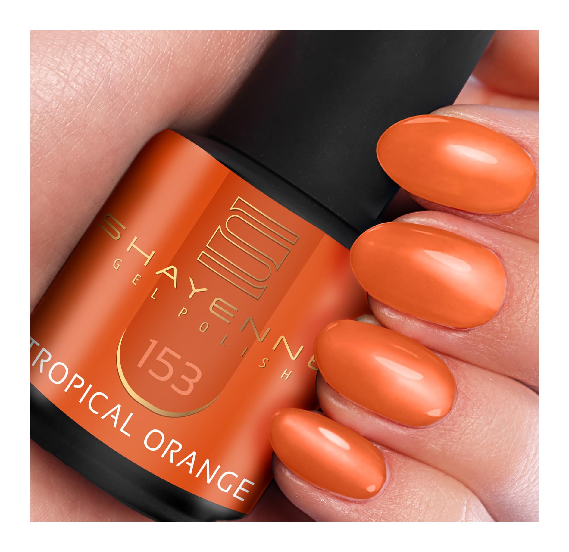 ShayenneMade in Germany Shellac Gel Nail Polish 15 ml for UV LED Lamp 153 Tropical Orange Gel Nail Polish for UV Nail Lamp LED Nail Polish Gel Polish Nail Gel