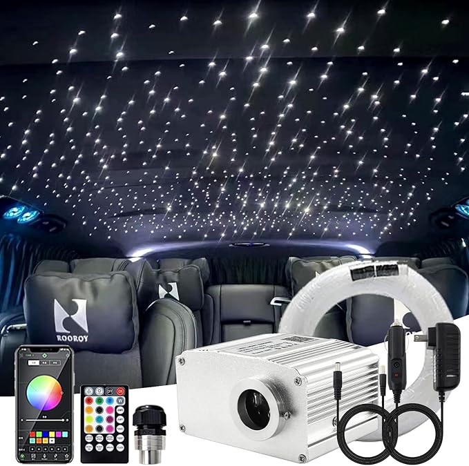 ATOKEE Starlight Headliner Kit, 10W Twinkle Fiber Optic Star Roof Lights kit, 400pcs