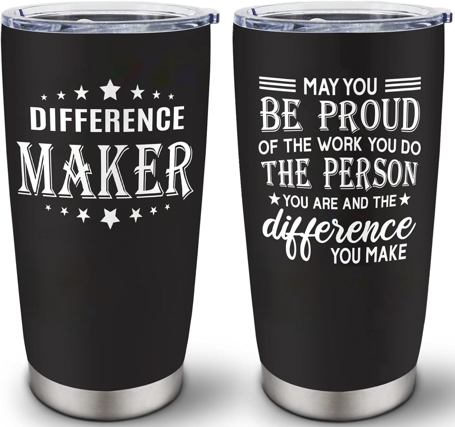 Difference Maker Tumbler, Thank You Gifts for Men Women, Employee Appreciation Gift, Work Anniversary, Farewell, Christmas, Birthday Gift for Coworkers, Teacher, Nurses, Boss, Employee 20oz Tumbler