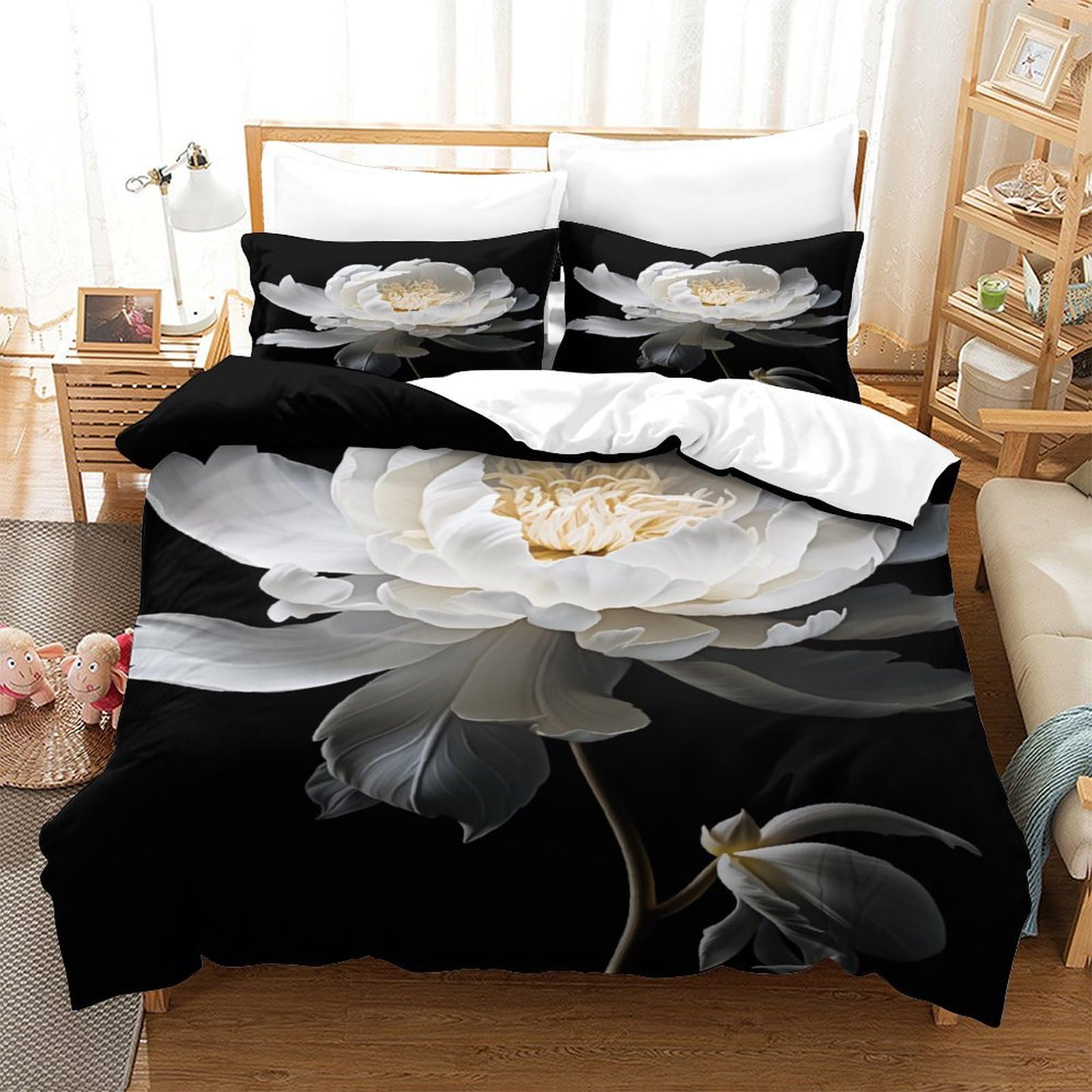 Parure de lit 3 pièces en microfibre 140x200 cm Dourdan pour lit simple