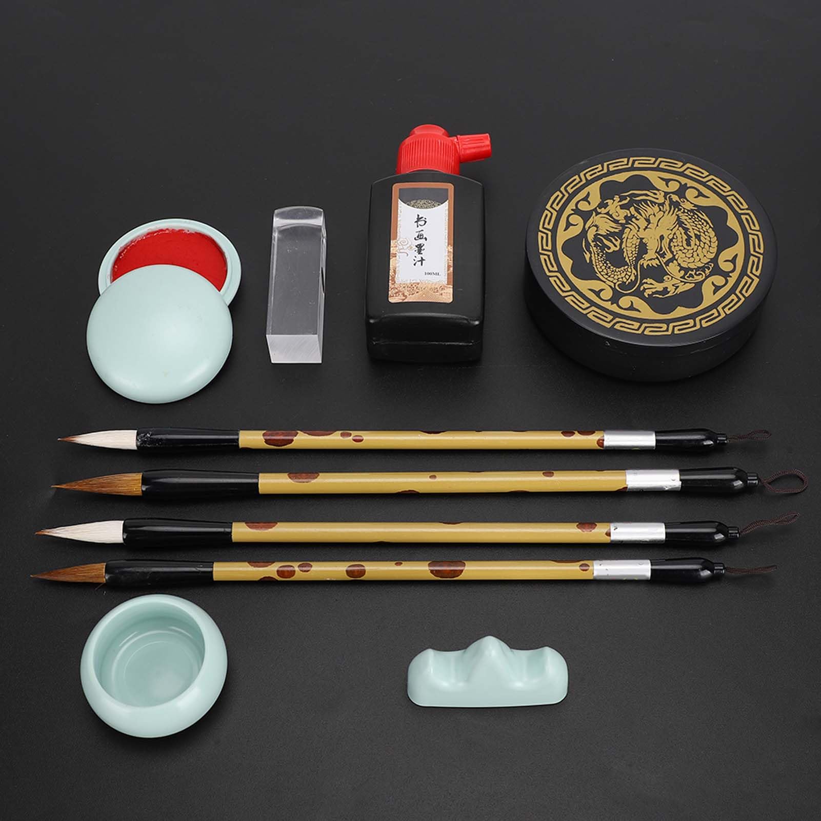 Cryfokt Brush Calligraphy Set Practical Complete Tools for Easy Calligraphy Practice for Writing Enthusiasts Plastic Brush Set for Training Courses