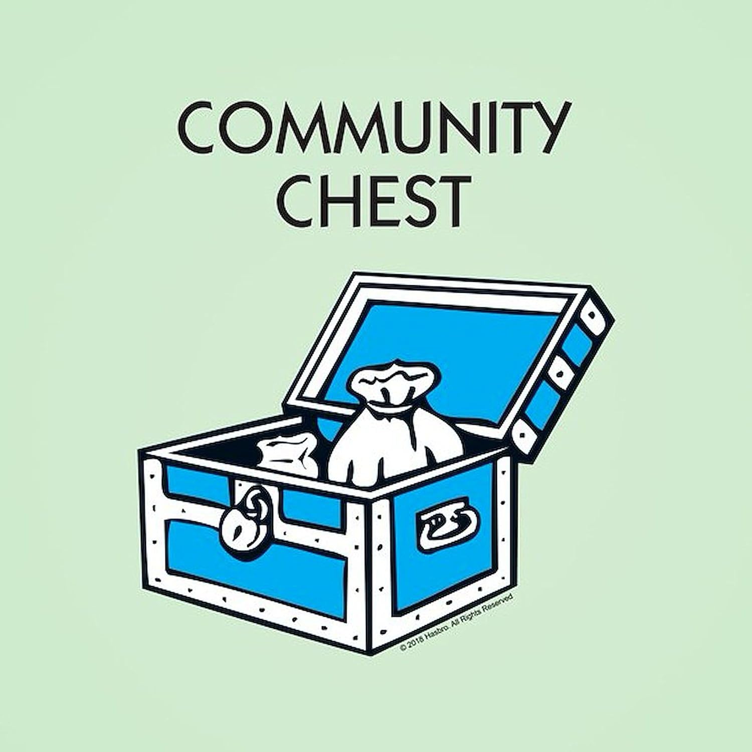 CafePress Monopoly Community Chest Square Sticker 3 X 3 Square Bumper Sticker Car Decal