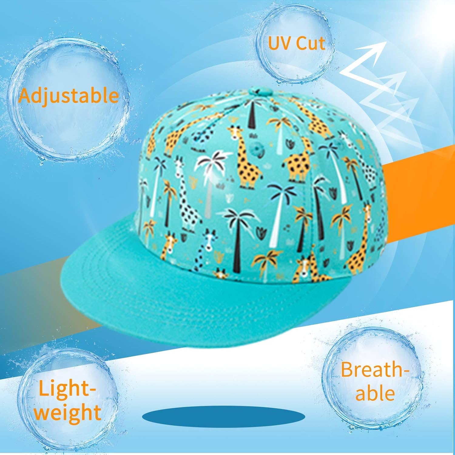 BAVST Kids Boy Girl Baseball Cap Baby Sun Hat Adjustable Toddler Trucker Hats with Flat Brim for Summer Outdoor - Image 5