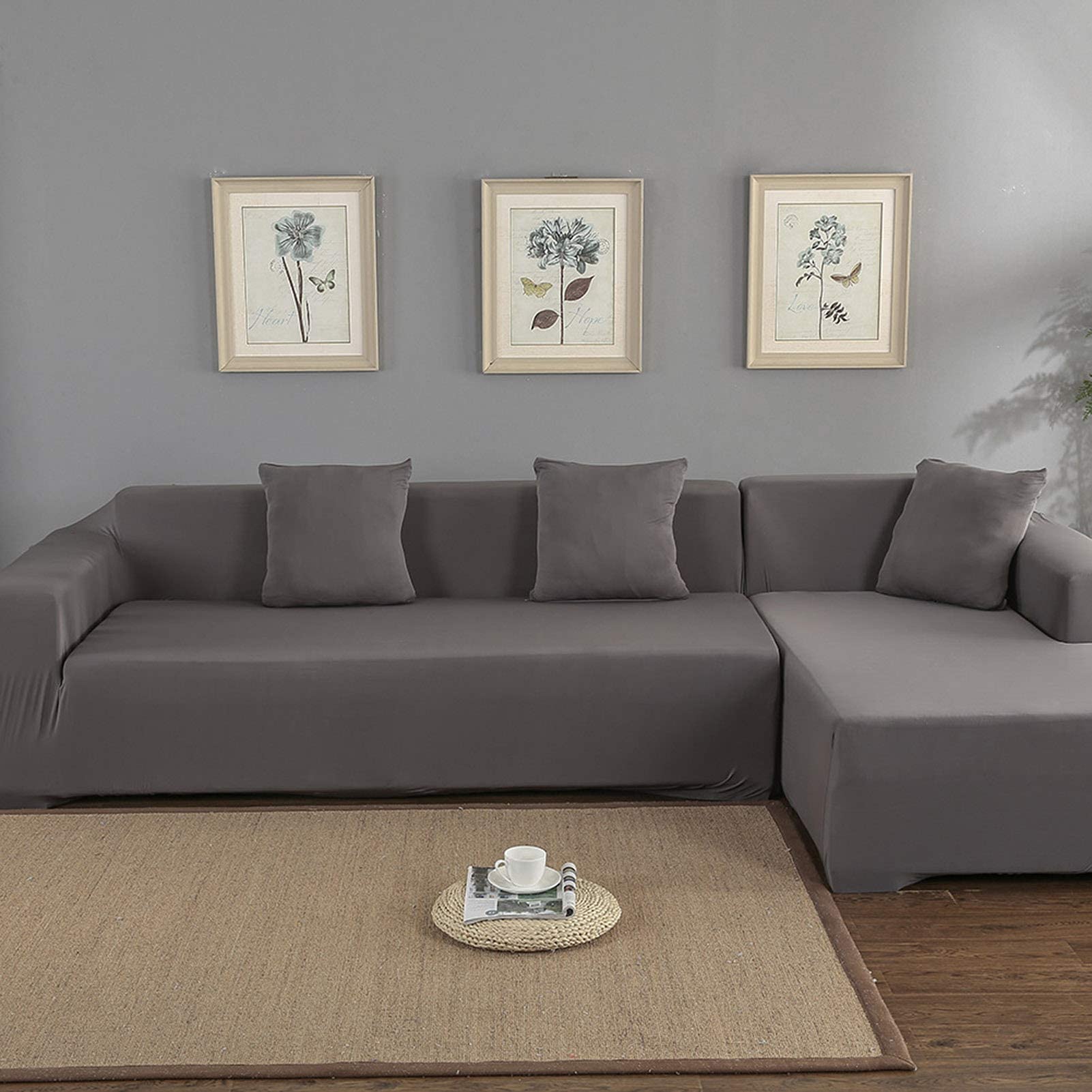 Funda protectora para sofá en forma de L, funda para sofá derecha, forro de sofa 3 plazas, forro muebles, resistente al agua, elástica, antideslizante, decorativa