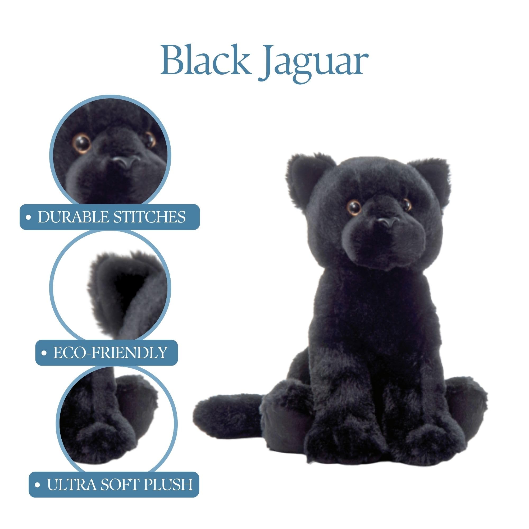 Amazon.com: The Petting Zoo Black Jaguar Stuffed Animal Plushie