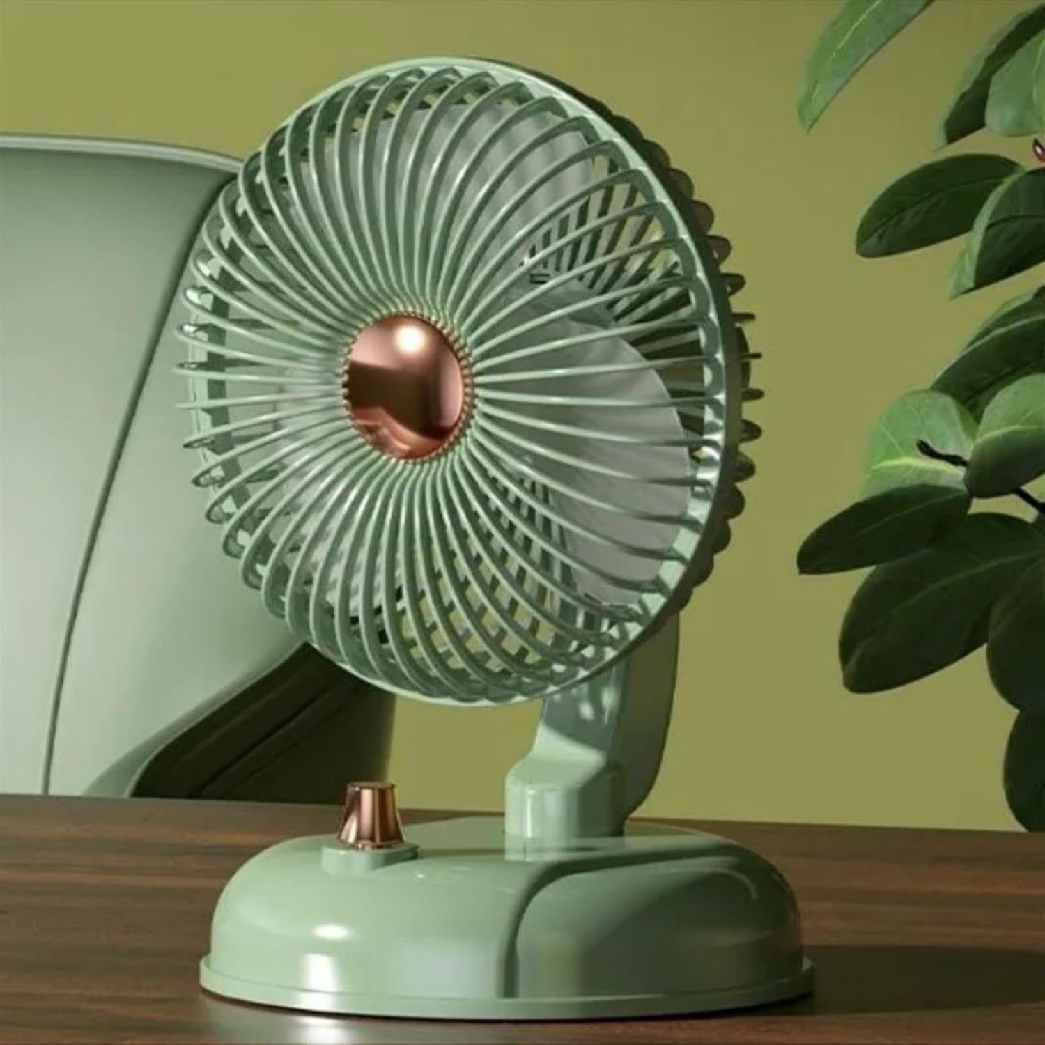 WOLWES Mini Fan Type-c Rechargeable Oscillating Head Portable Mini Fan For Outdoor Office Home Use (Color : 01)