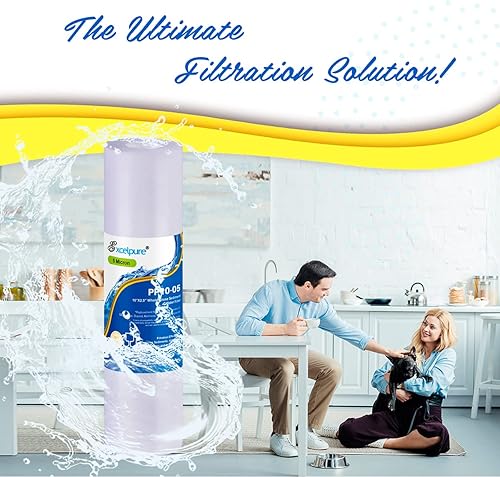 Miniatura 7 de EXCELPURE Cartucho de filtro de agua para sedimentos para toda la casa de 5 micras de 10 x 2.5 pulgadas, repuesto para cualquier unidad de RO de 10