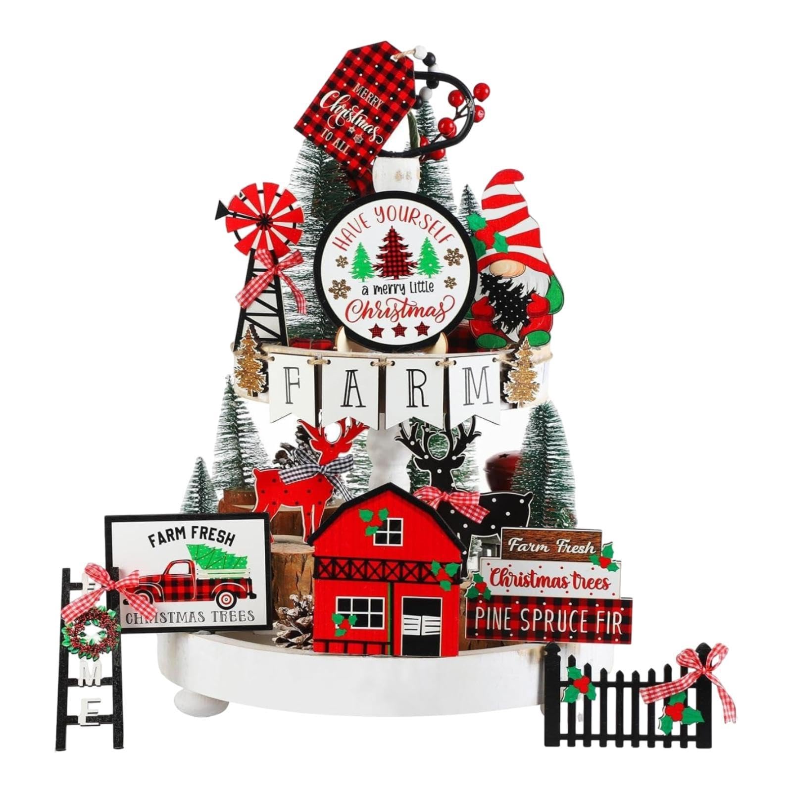 Décorations de Noël en bois pour table : évitez le plastique avec ce set