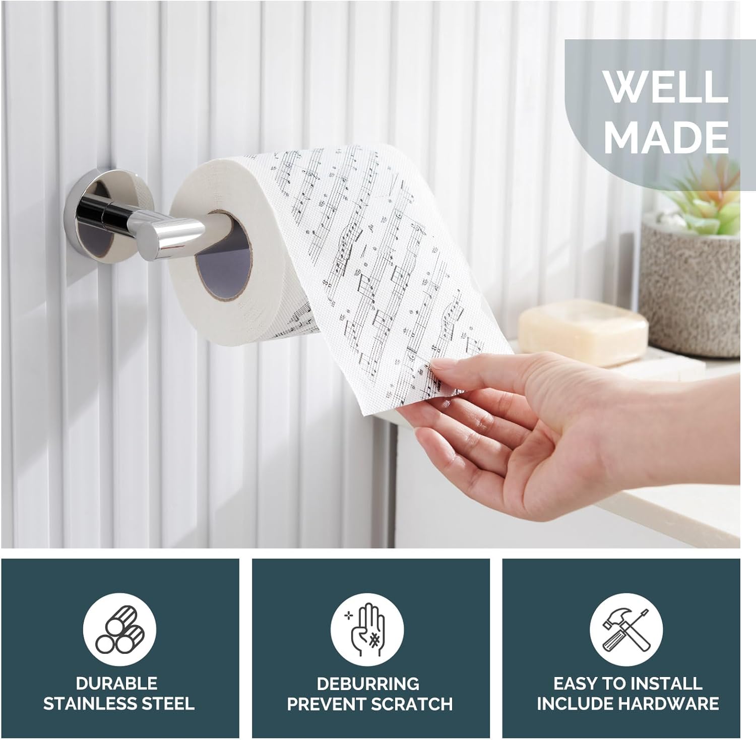 Angle Simple Oval Towel Ring Bundle with Toilet Paper Holder (Polished Chrome)