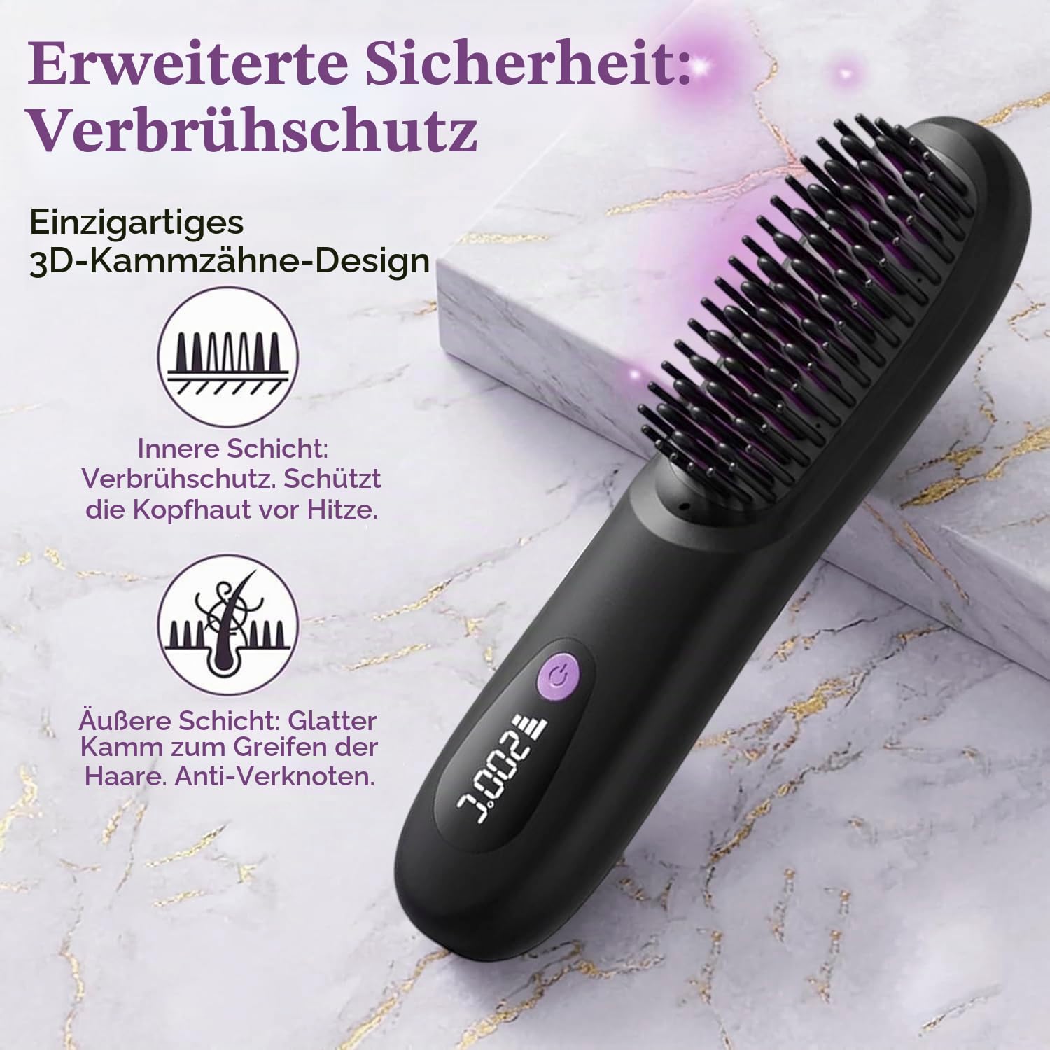 Stylingbürste für Kurzes Haar, Kompakte Rundbürste für Pixie & Bob mit Volumen, Neuen 3px-Keramik-Borsten, Lang Anhaltendes Volumen, Tragbares Design