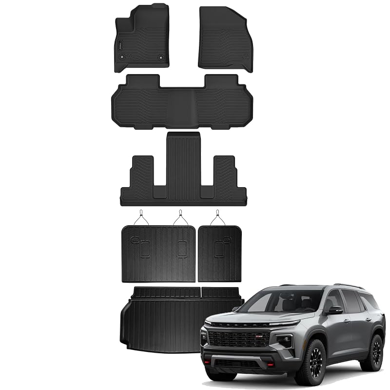 Kit de Tapetes, Forro de Porta-Malas e Revestimentos de Encosto AUXKO para Chevy Traverse, GMC Acadia e Buick Enclave 7 lugares, 7 peças