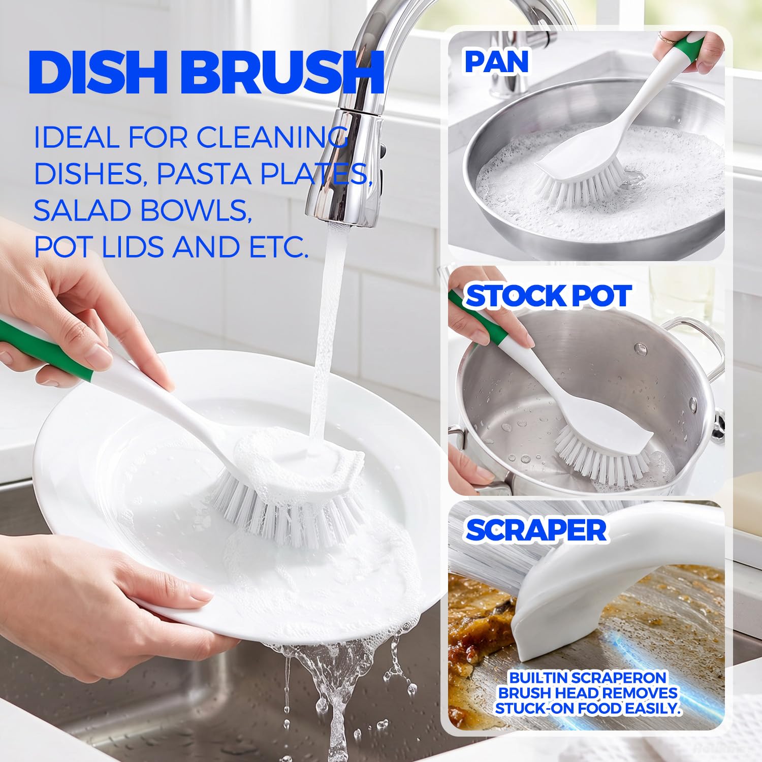 Holikme 6-Pack Dish Brush Set - Clean Everything! -3