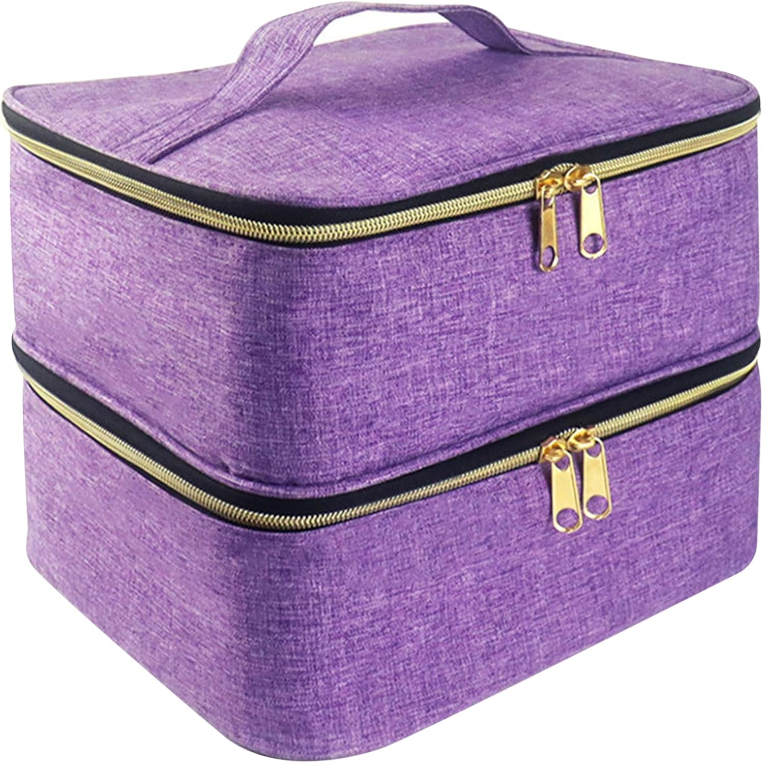 Sewing Box Large 2 Layers Sewing Bag Sewing Thread Storage Case with Handle and Zips Sewing Accessories Organiser for Thread Needle Storage Purple