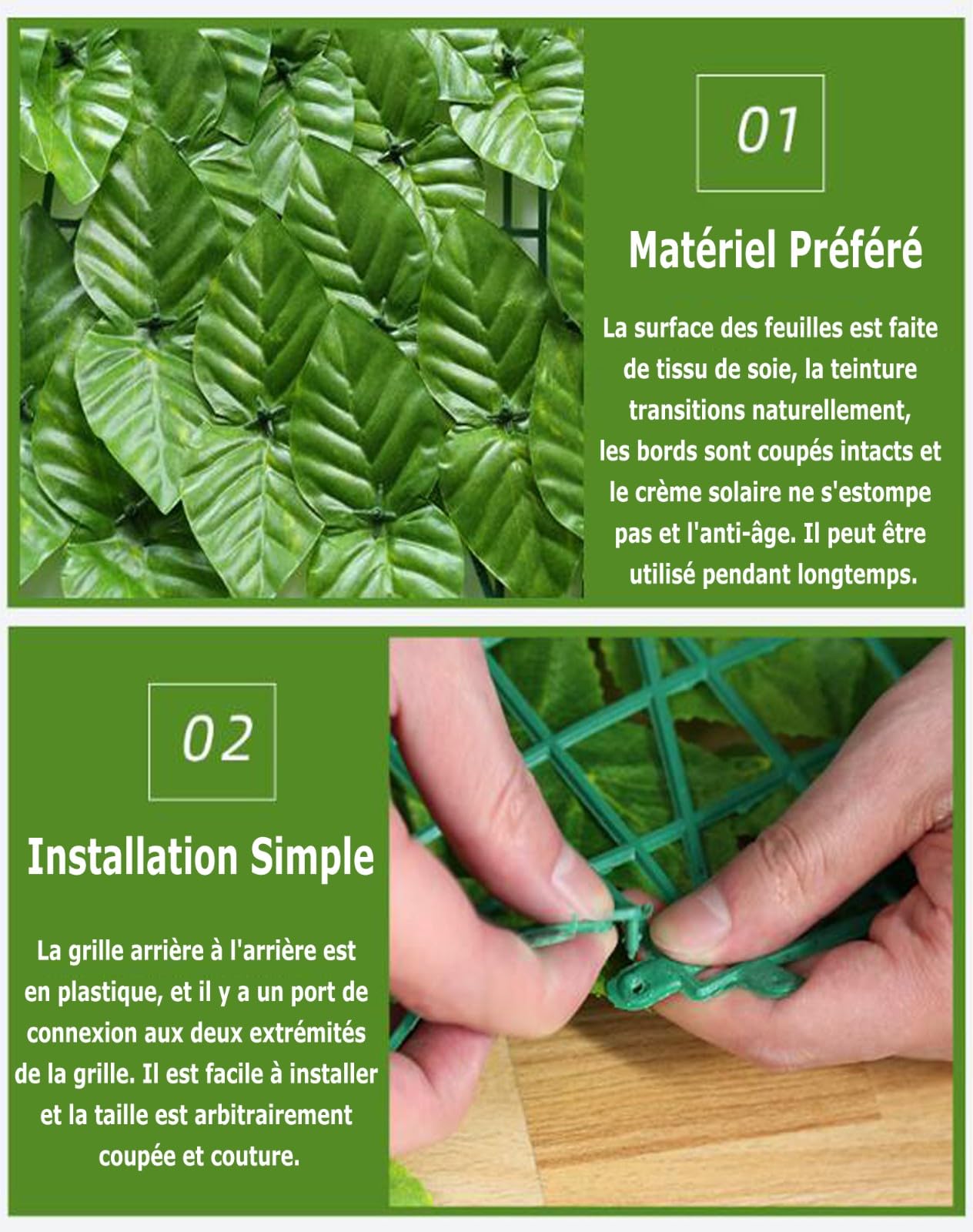 MAJHER Haie Artificielle Balcon 1m50 x 5m, Brise Vue Jardin Haie Artificielle en Rouleau, Haie Feuillage Artificiel, Clôture d'intimité, écran de Jardin pour Balcon Cour Arrière Patio(Color:02)