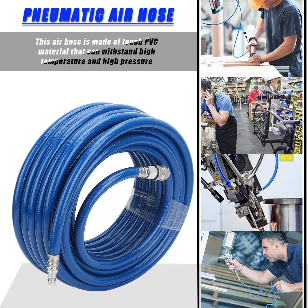 Tubo Pneumatico 15m Greensen PVC Blu, Massimo 850 Psi, 3 Strati, Flessibile, Adatto per Utensili Pneumatici e Compressori d'Aria