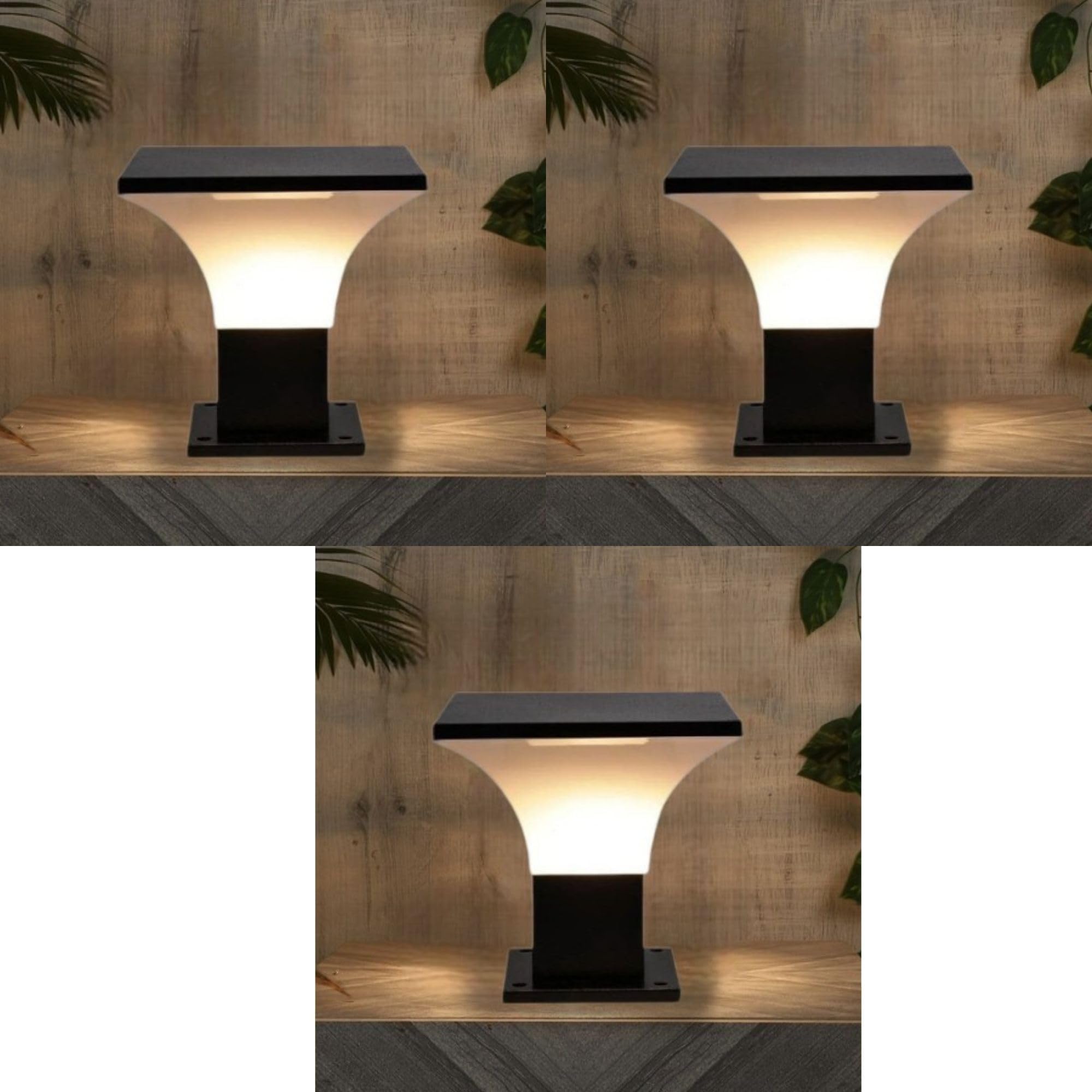 Modern Black Gate Lights - 2 Pack -15