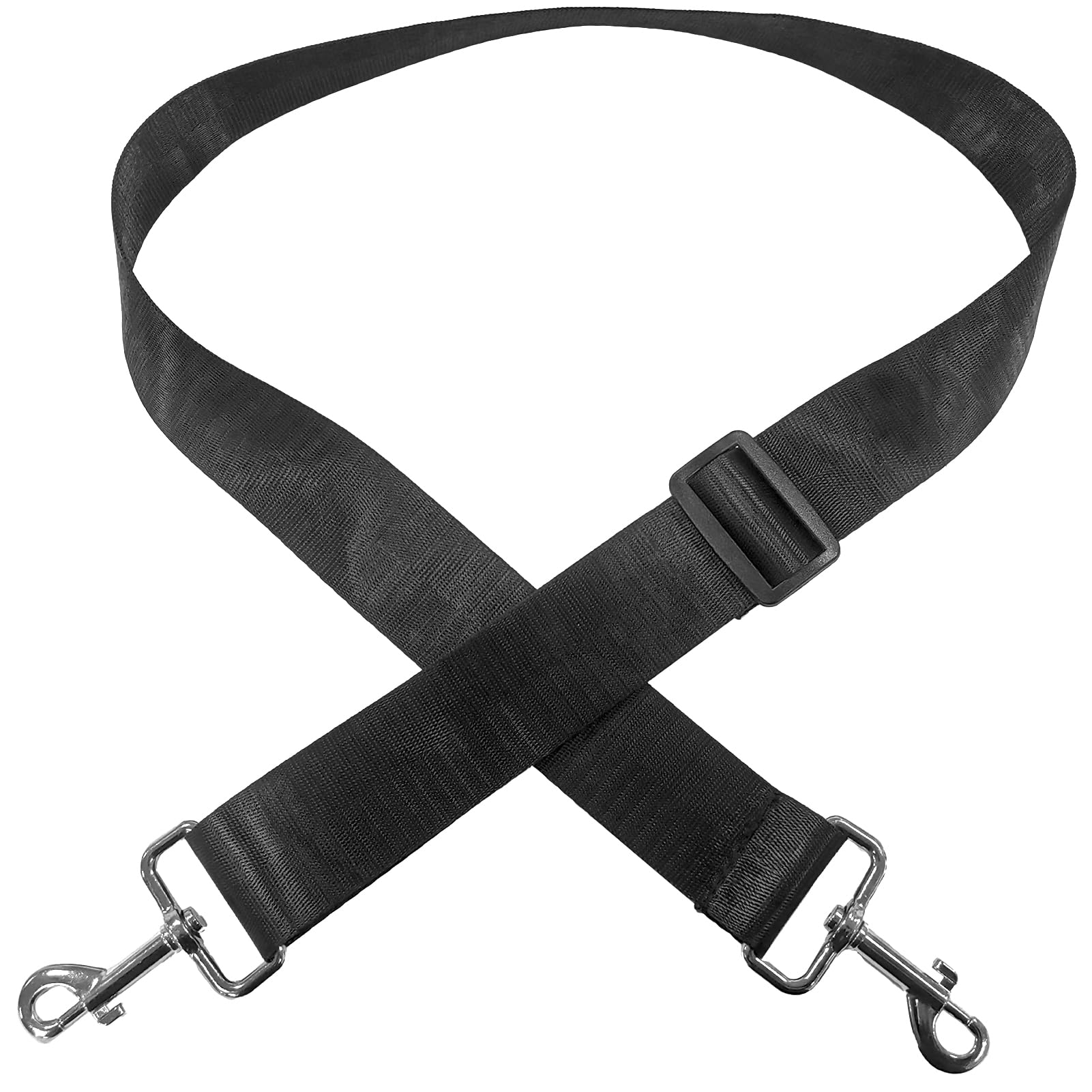 Vivifying Adjustable Replacement Dog Car Seat Belt, 26-46.5 Inches Nylon Headrest Strap with Zinc Alloy Buckle, Universal Dog Car Seat Accessory & Replacement Strap (Black)