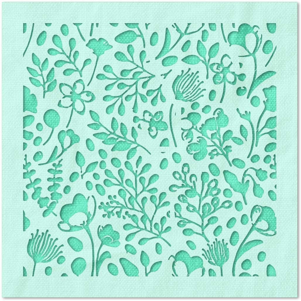 Stencil Stop Floral Pattern Stencil - Reusable for DIY Projects, Painting, Drawing, Crafts - 14 Mil Mylar Plastic (18 x 18 inches)
