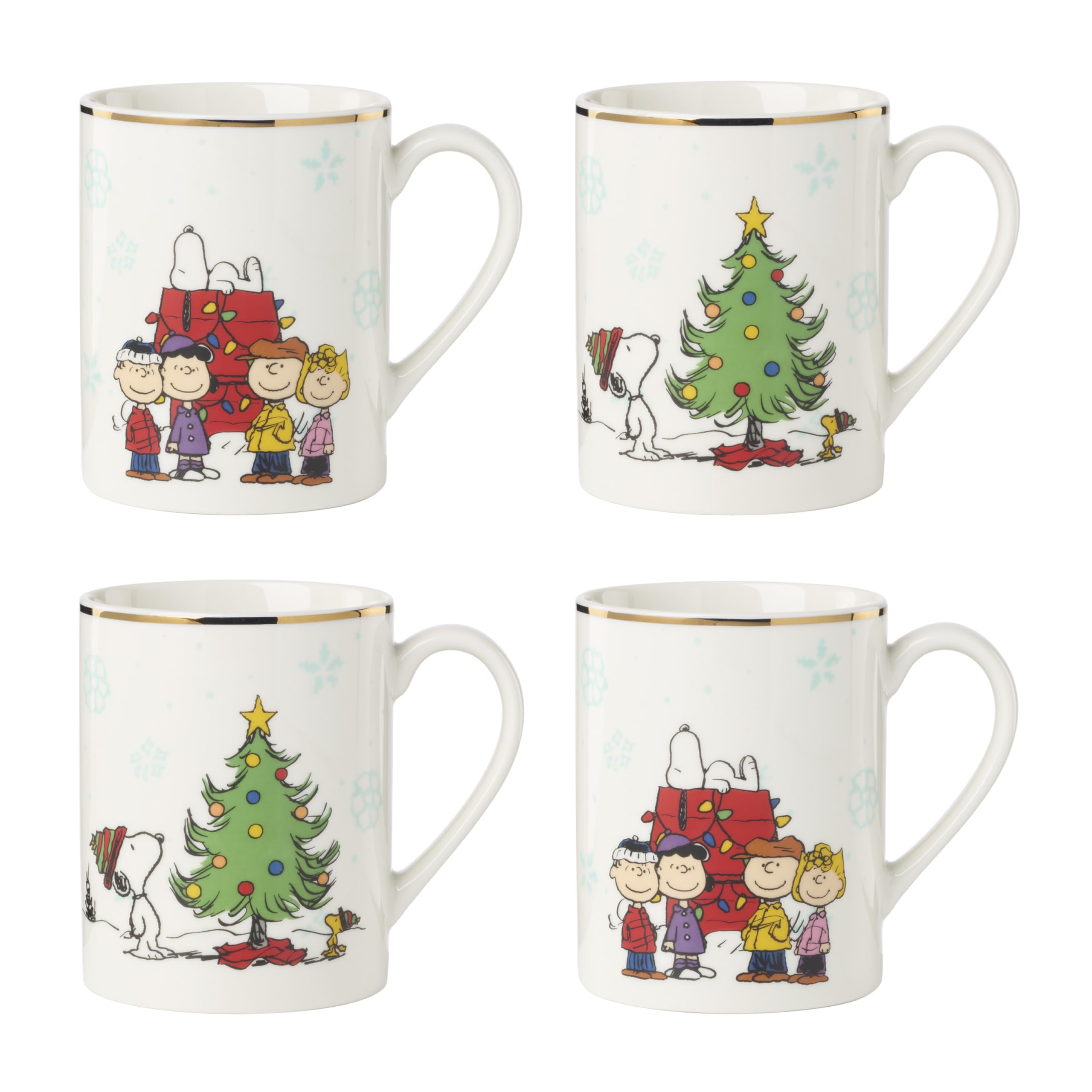 Lenox 899129 Peanuts Gang Mugs, Set Of 4, Assorted, Service For 4