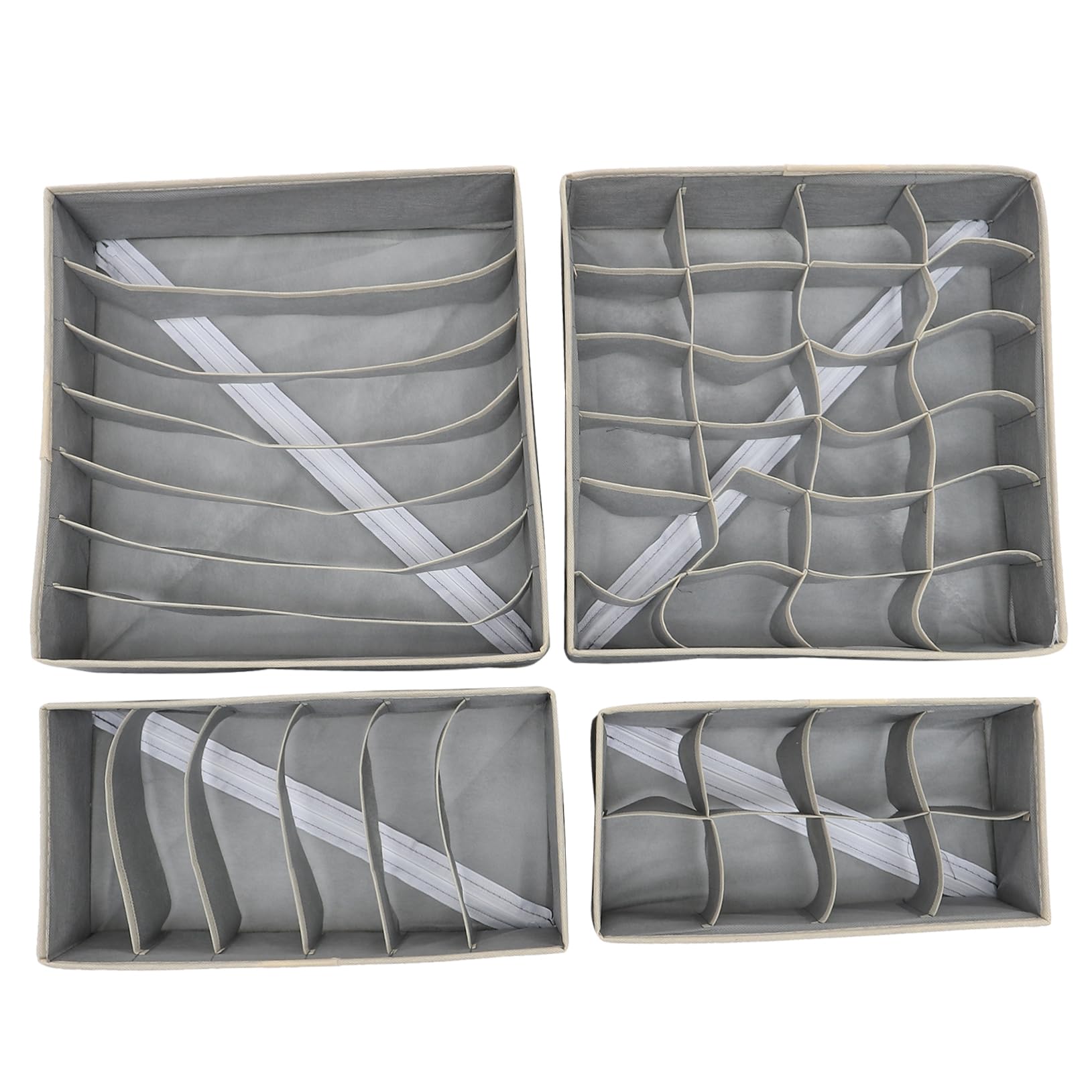 Organizzatore di Biancheria Intima 7 Scomparti Porta Calzini e Cravatte Set da 1 per Cassetto Tessuto Non Tessuto