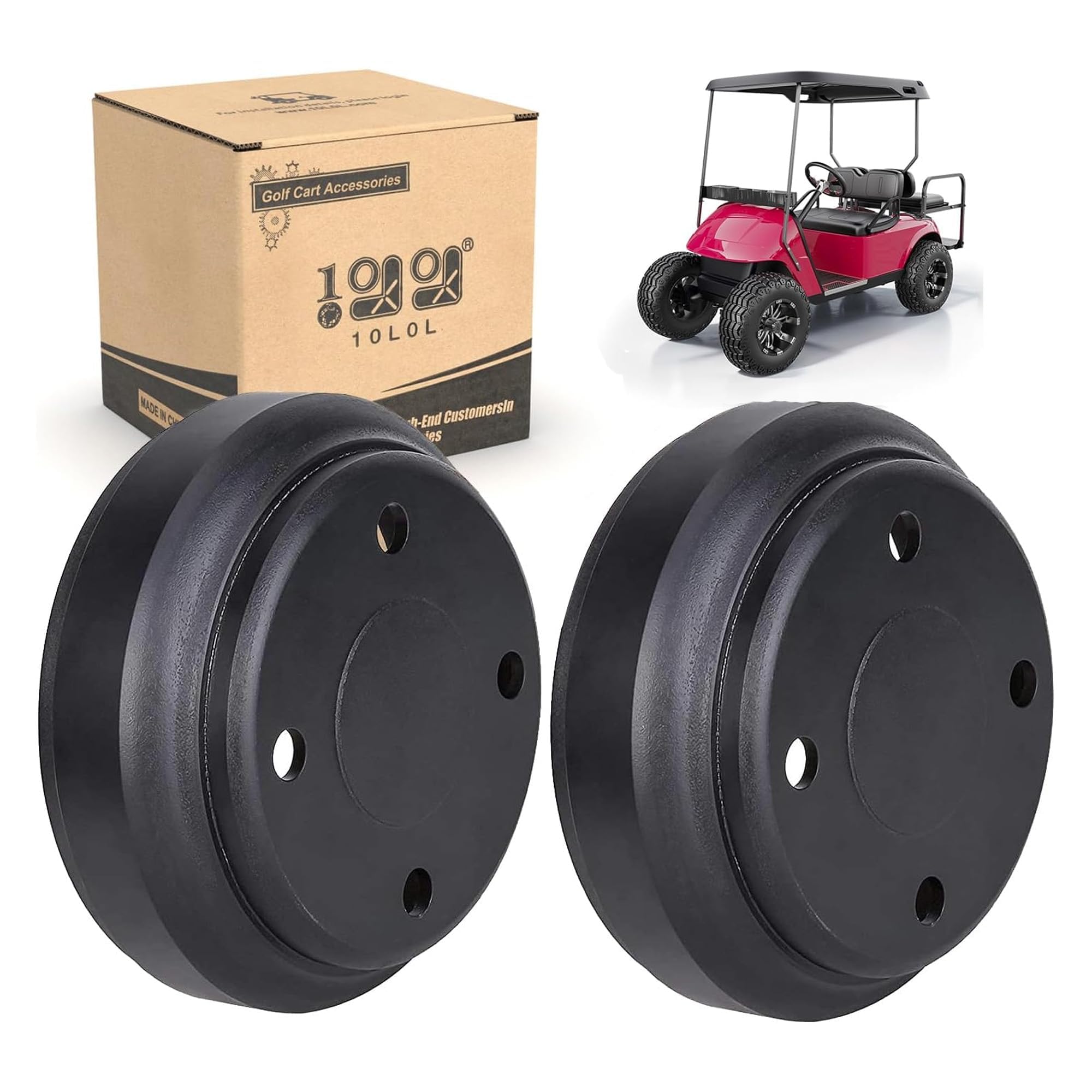 Photo 1 of 10L0L Golf Cart Rear Brake Drums for Club Car DS/Precedent (2 Pack)