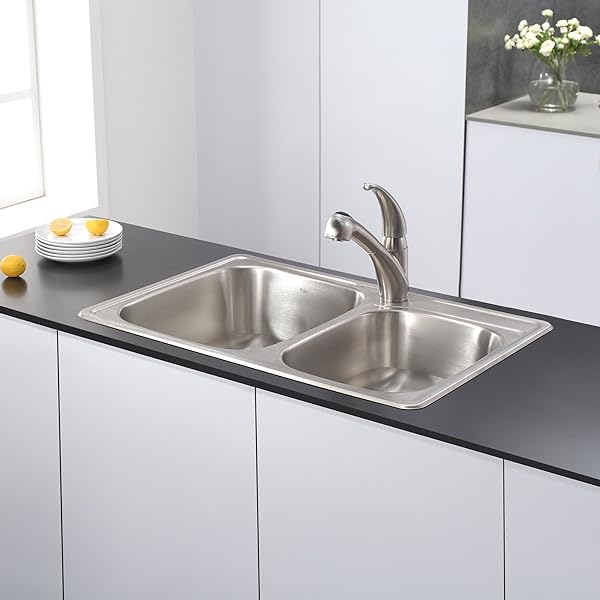 Kraus KPF-2110 Single Lever Stainless Steel Pull Out Kitchen Faucet