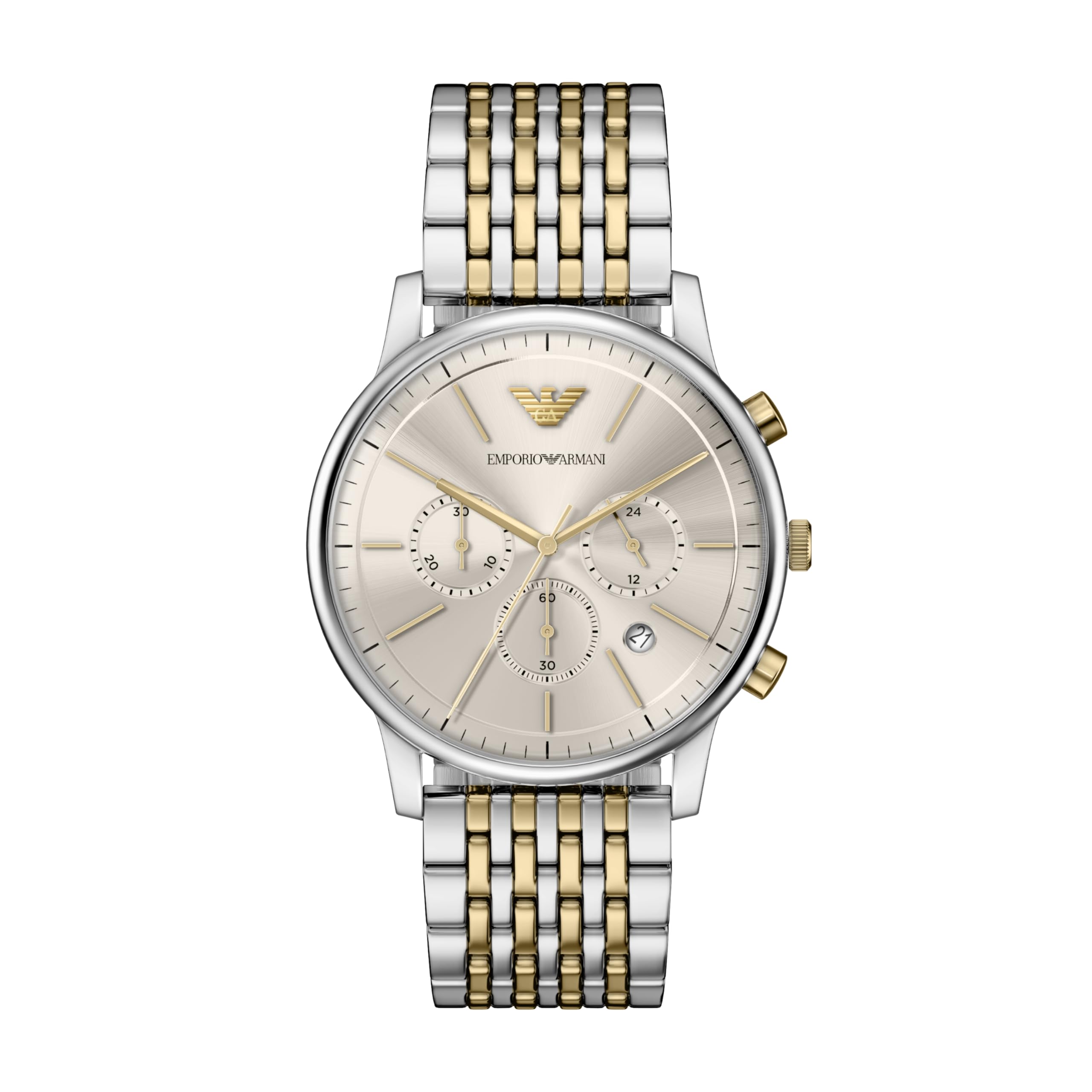 Emporio Armani Mens Chronograph Two-Tone Stainless Steel Watch, AR11773, Multi, Men