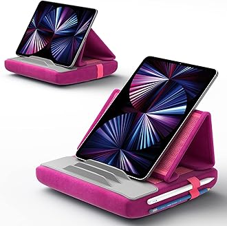 JSAUX Tablet Pillow Stand, Tablet Stand Holder Dock for Lap, Bed and Desk Compatible with iPad Pro 11 10.5 9.7 10.2 Air Mini, Kindle, Tablets, Phones, E-Reader and More 4-11'' Devices Purplish Red