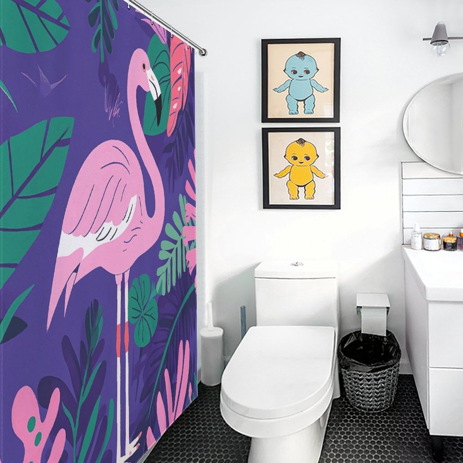 Rideau de douche anti éclaboussures pour baignoire familiale