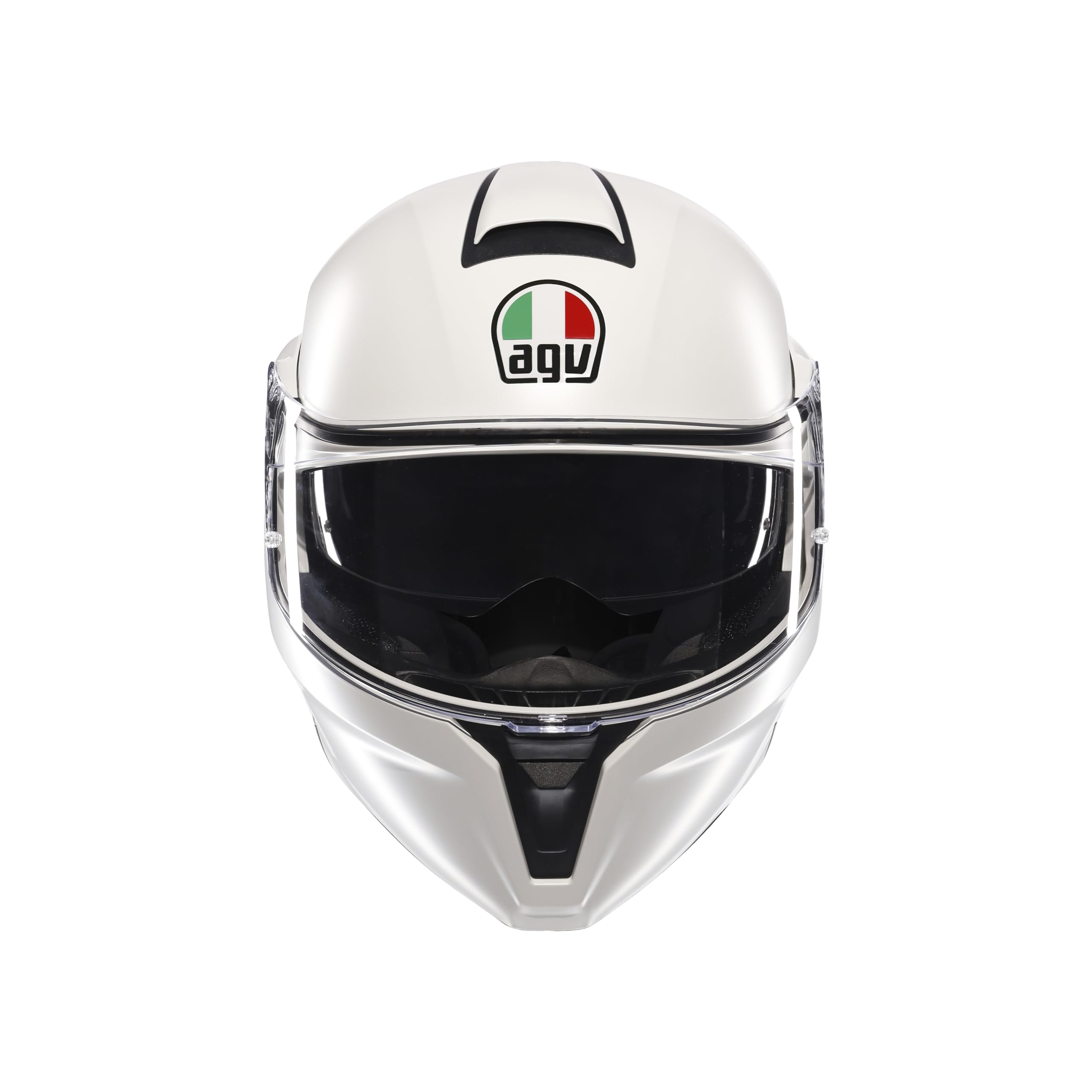 AGV Streetmodular ECE 22-06 Mono, Casco De Moto Modular Homologado ECE 22-06 P/J con Pantalla Parasol, Blanco Materia Mate, L