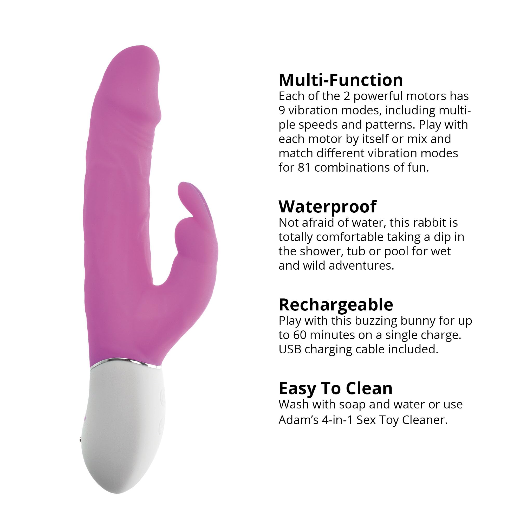 rabbit vibrator adam and eve Adam & Eve Rose Gold Tappin' Rabbit Curved Thrusting Rechargeable Vibr