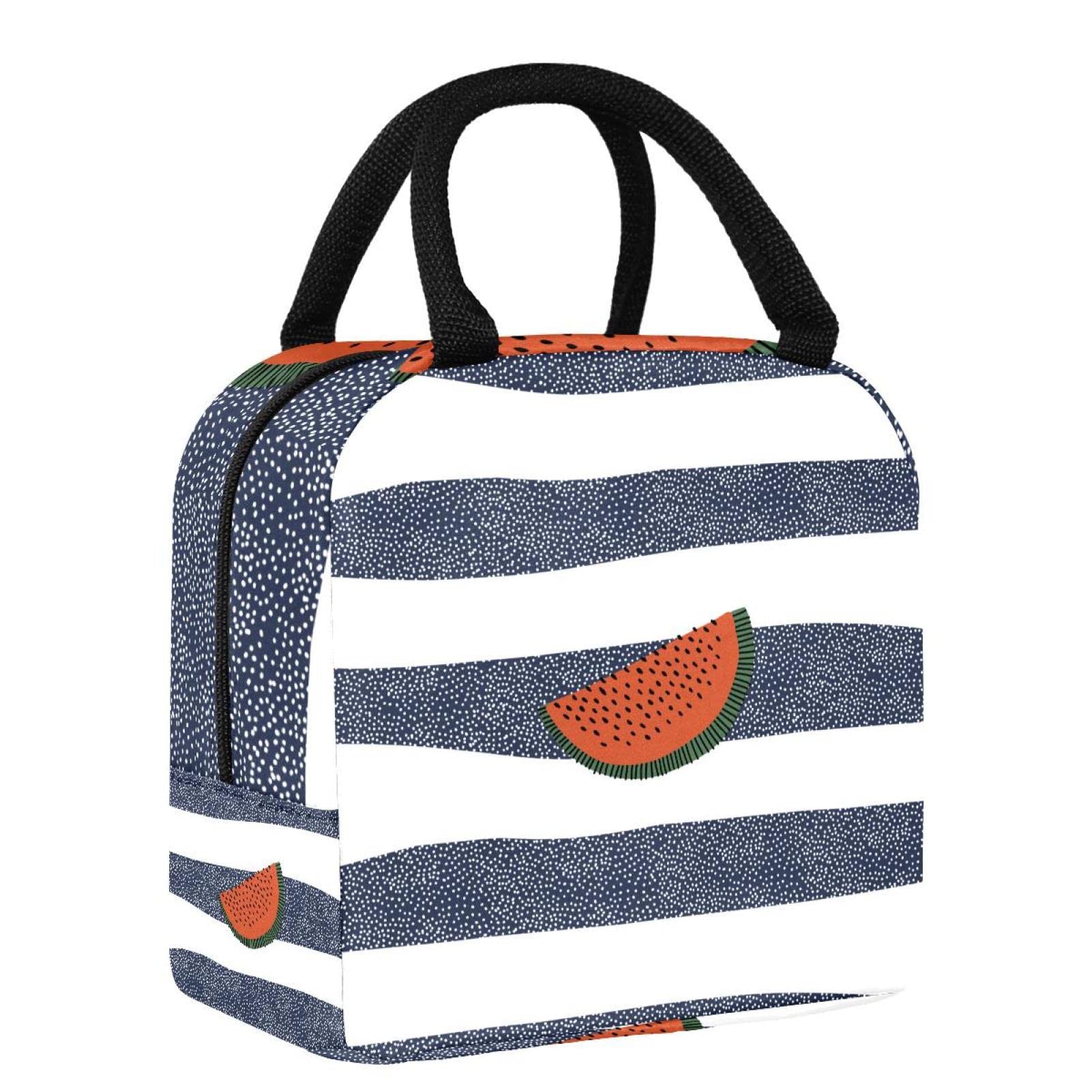 Blue and white striped lunch bag Clearance