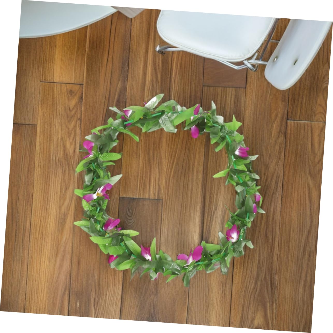 Healifty Collar de Leis Hawaianos Flores Tropicales y Hojas Verdes para Fiesta Verano, Decoración Ligera y Reutilizable Adecuado para Luau y Eventos de Verano