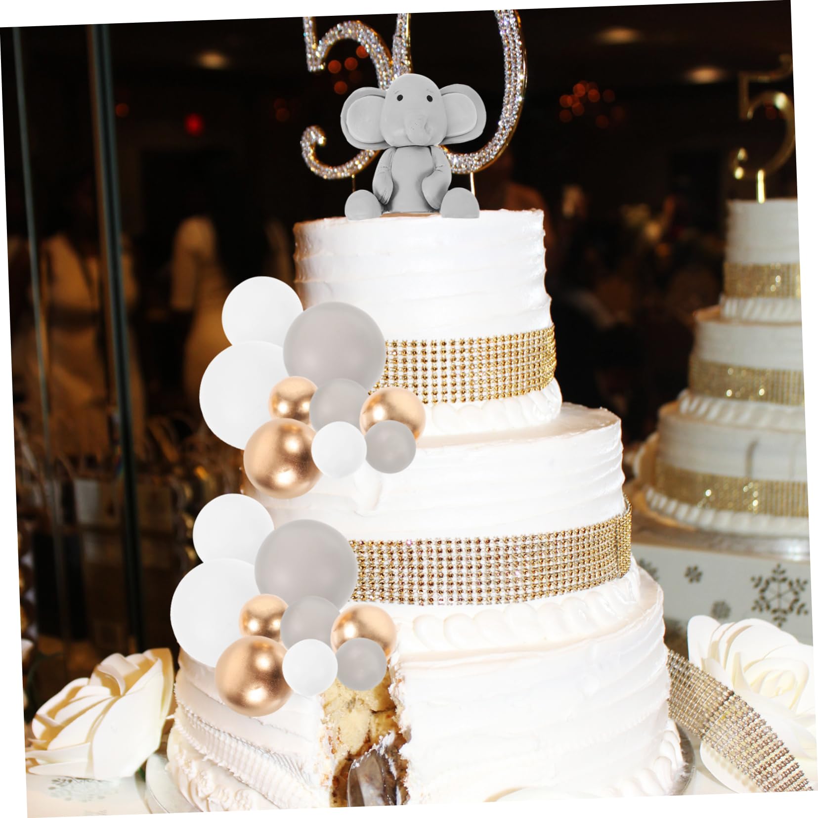 ABOOFAN 5 Sätze Elefant Kuchen Dekoration Teiliges Diy Cake Topper für Babyparty Geburtstag Aus Sicherem Polymer und Metall Installieren eine Festliche