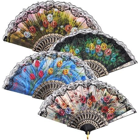 Folding Spanish Hand Fans for Church Weddings or Parties