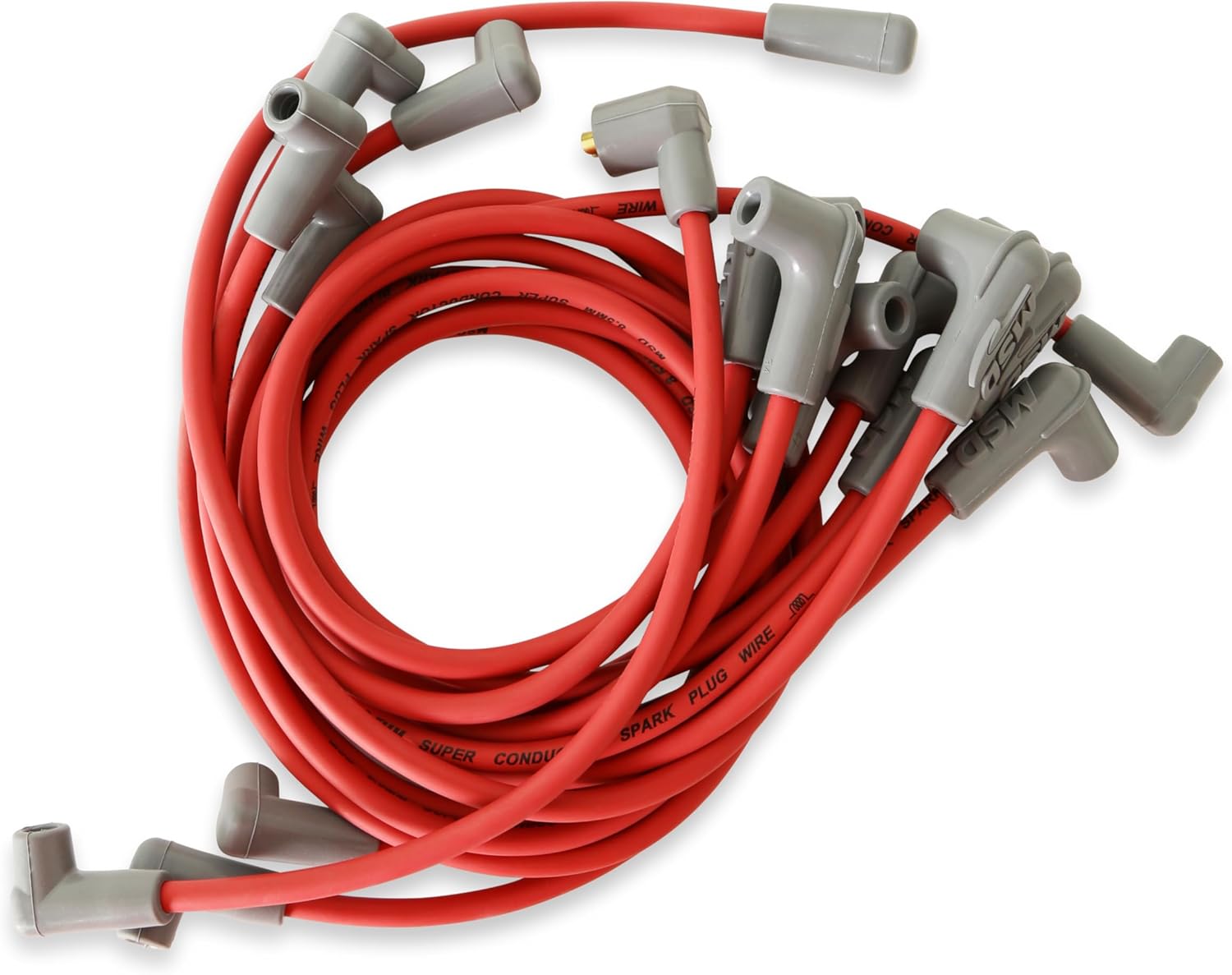 MSD 31489 Super Conductor Spark Plug Wire Set Red