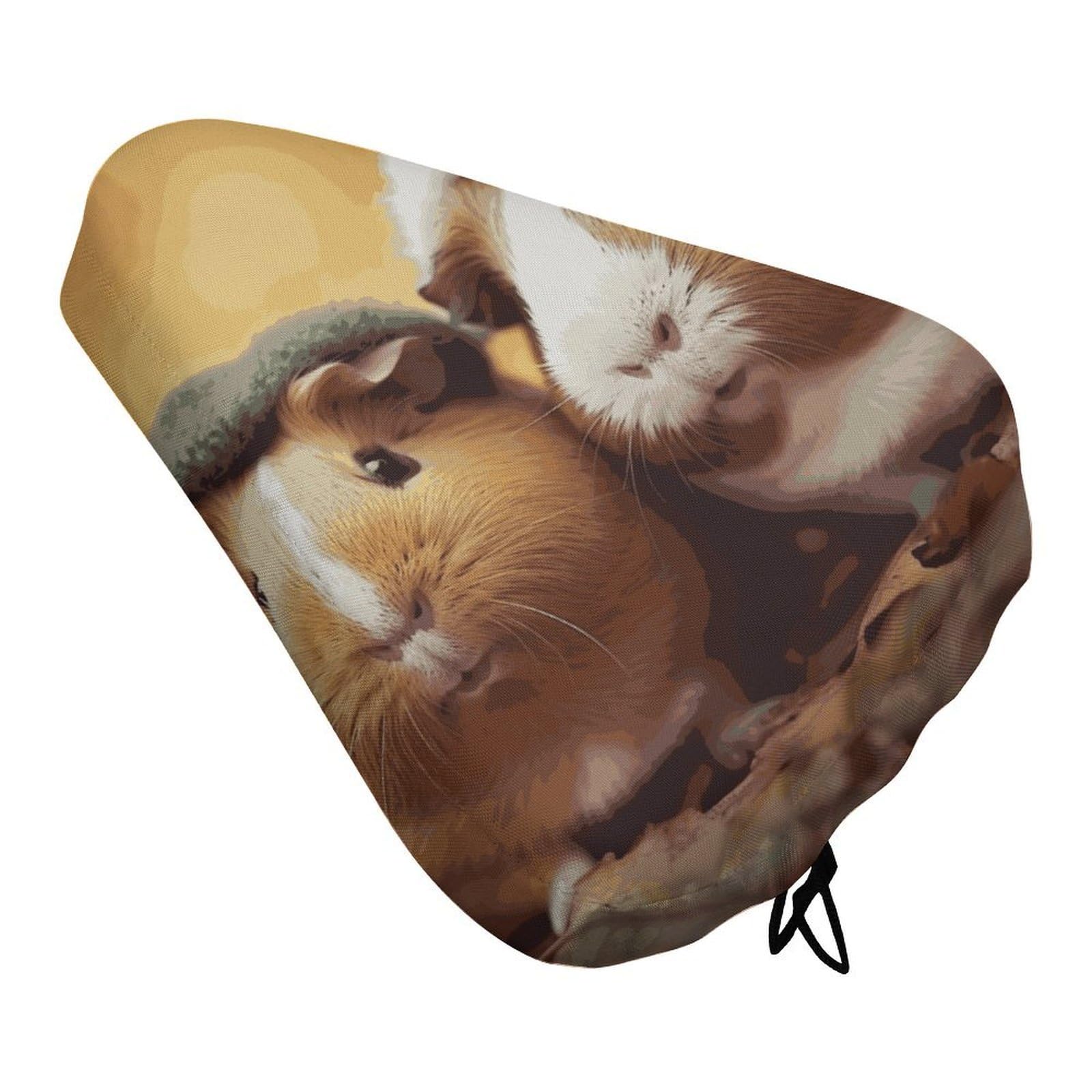 Cute Guinea Pigs Bike Seat Cover Waterproof Bicycle Seat Cover Rainproof Bike Saddle Cushion Covers Protector with Drawstring Washable Bike Saddle Cover for Women Men City/Mountain