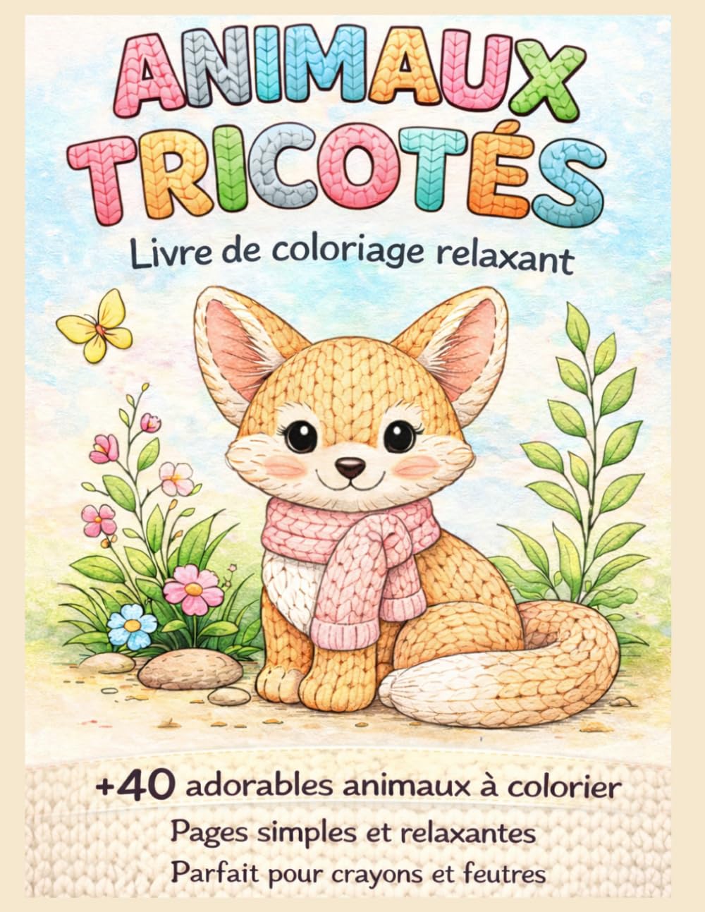 Animaux tricotés: livre de coloriage relaxant
