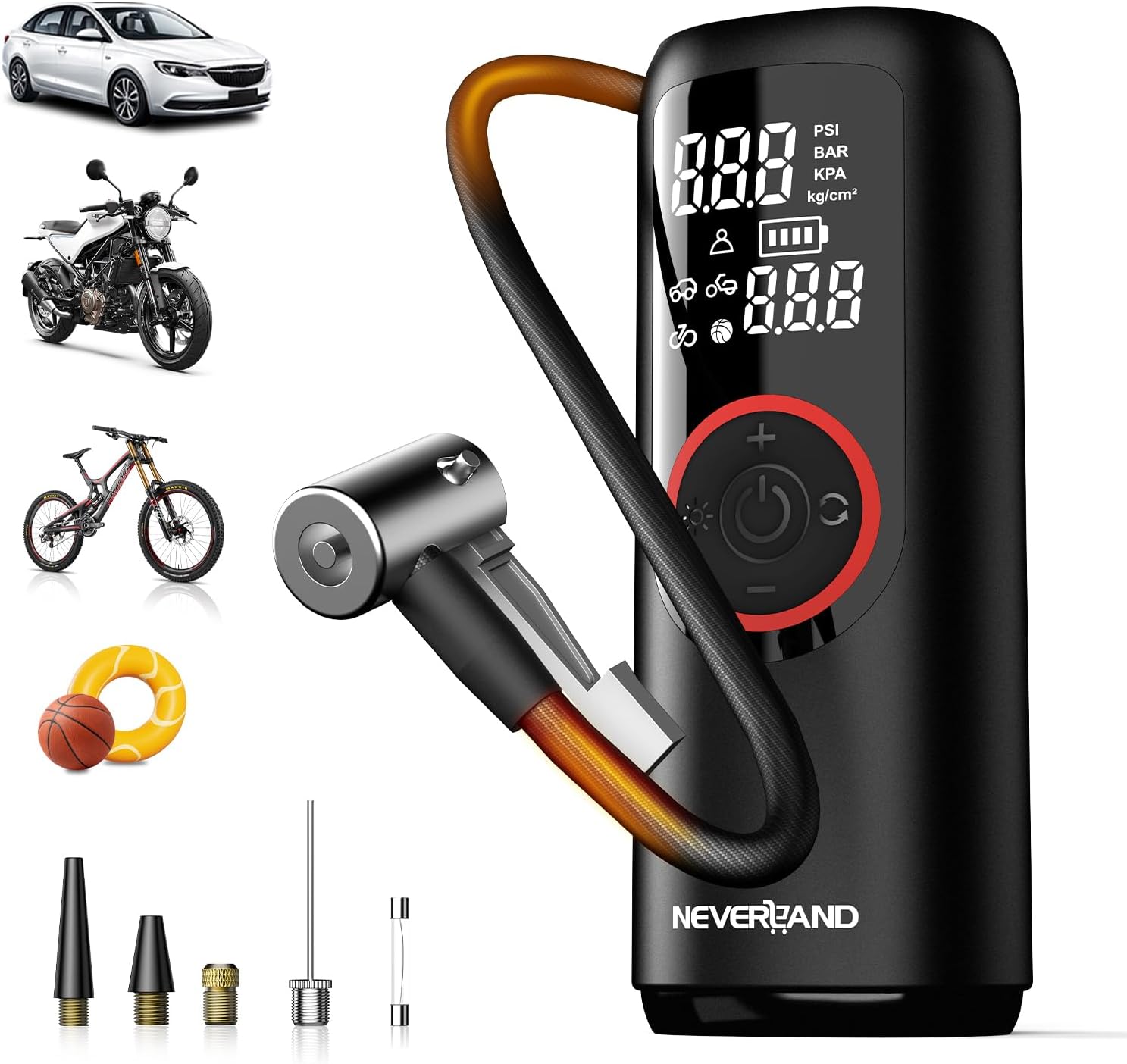 NEVERLAND Tire Inflator Portable Air Compressor - Auto Portable Air Pump for Car Tires