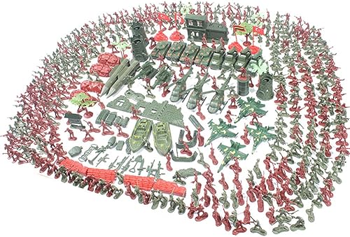 Juego de 519 piezas de figuras de acción militar con mini tanque, aviones antiaéreos, figuras de soldado del ejército, figuras de soldado de