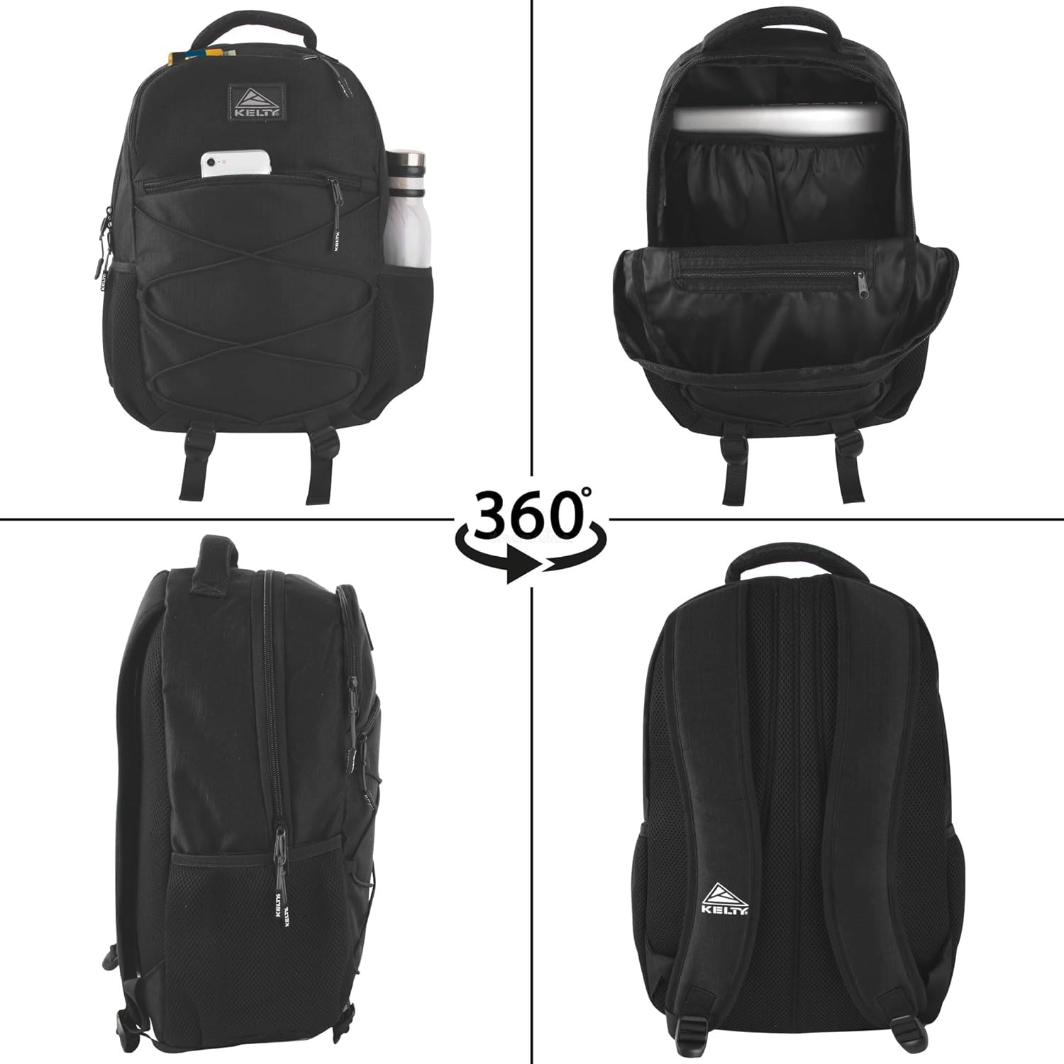 Kelty Laptop Backpack Bag 25 L Hiking Backpack for Men, Women, Work | 18 inch Travel Backpack Carry On Approved (Black) - Image 3