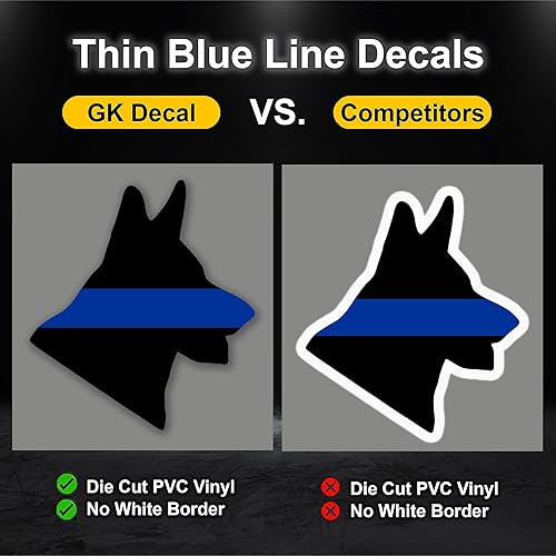 Miniatura 3 de GRITKULTURE - Adhesivo de perro de línea azul fina de 4 x 36 pulgadas para coches camiones vasos portátiles y calcomanías de ventana bandera de