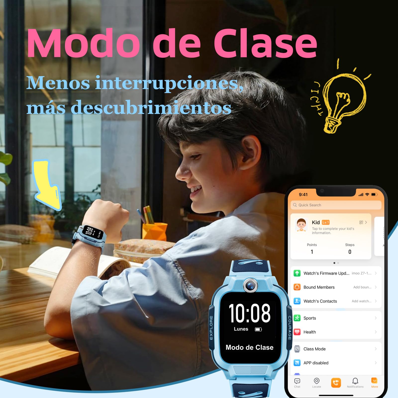 imoo Z3 Reloj Inteligente Niño, smartwatch niños con GPS y Llamadas, Videollamada 4G y Teléfono Reloj niños con GPS y Llamadas, Ultra-Precise Location Tracking (Azul)
