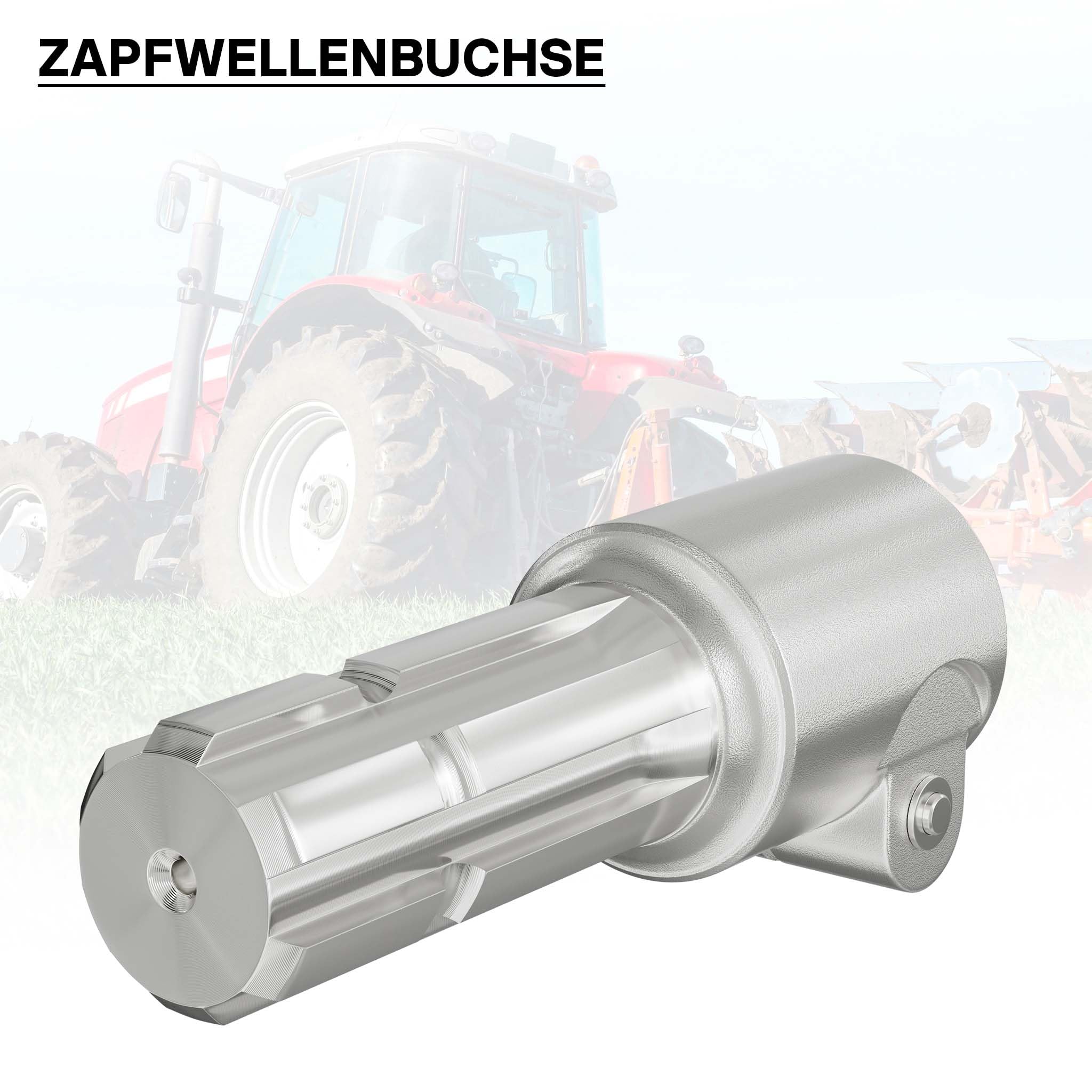 WilTec Manchon de Prise de Force Cardan - Longueur 175 mm - Raccord logement 1 3/8" 6D - Raccord Sortie 1 3/4" 6D - Ø 36 mm/44,37 mm - Arbre cannelé de Tracteur
