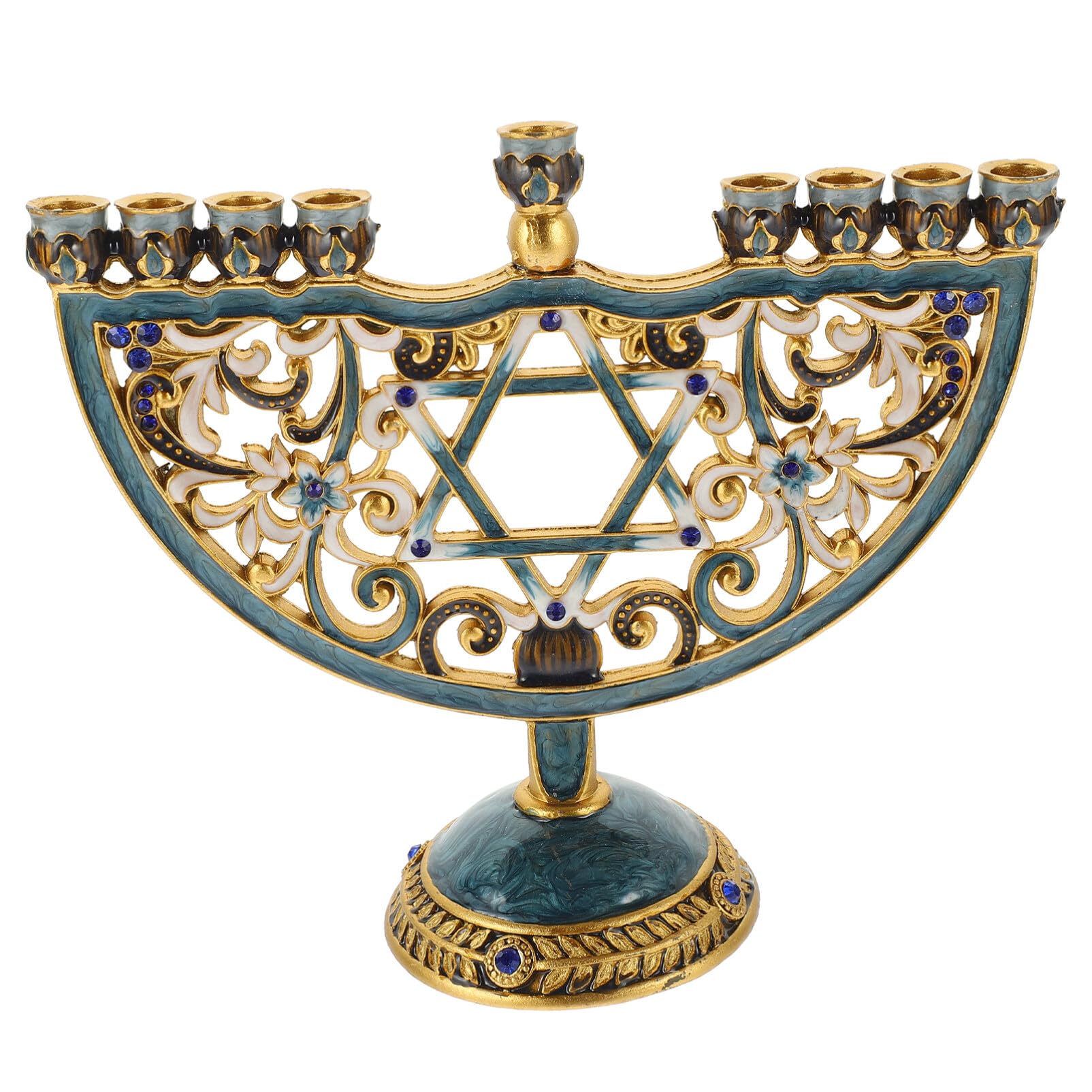 ABOOFAN 9-Branch Hanukkah Menorah, Tree of Life Israel Menorah Candle Holder Nine Branches Jerusalem Pillar Candle Stands Candlestick Table Centerpiece for Temple 20cm