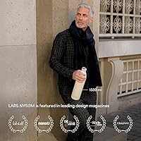 Vista 5 de LARS NYSØM Stainless Steel Insulated Water Bottle 12oz 17oz 25oz 34oz 51oz Insulated Thermo Flask for Hot and Cold Beverages Leakproof Drinking