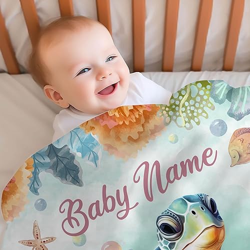 Vista 12 de Hyturtle Mantas de bebé personalizadas con nombre, mantas personalizadas para bebé niña, mantas personalizadas con temática de jirafa, manta de cama