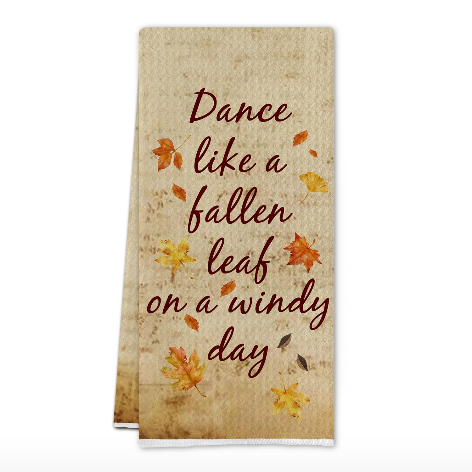 Vintage Fall Kitchen Towels, Farmhouse Autumn Dish Tea Towels, Rustic Fall Maple Leaf Seasonal Decorative Hand Towel for Kitchen Bathroom, 16x24 Inch